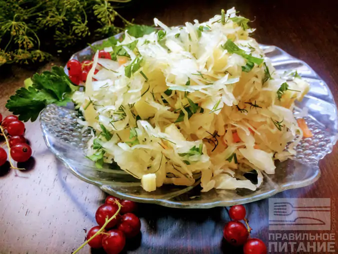 калорийность салата из квашеной капусты с маслом