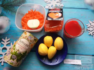 Шаг 1: Подготовьте ингредиенты: чечевицу, картофель, лук, морковь, томатный сок или пасту и мяту.