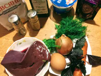 Печеночный торт с сыром, кабачками, морковью, луком и молоком